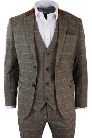 Infinity Heren 3-delig tweed geruit pak