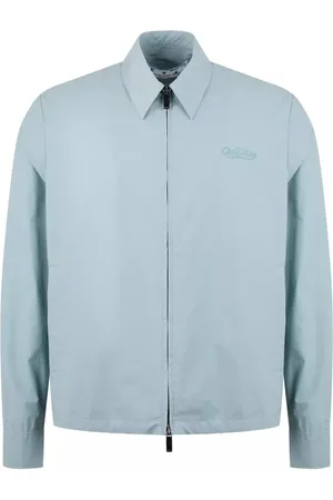 OFF-WHITE Gebroken wit Wave Off hybride shirt met rits