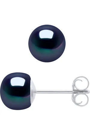 Diadema Oorbellen Pearl Zoetwater 6-7mm Black 925