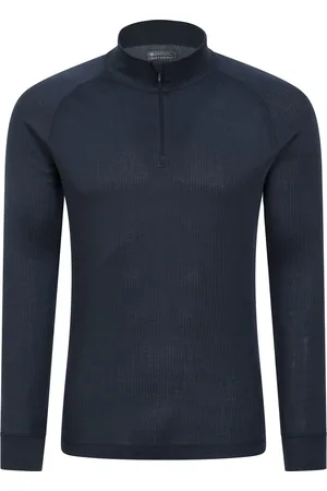 Mountain Warehouse Heren Talus Zip Neck Thermo Top met lange mouwen (Marine)