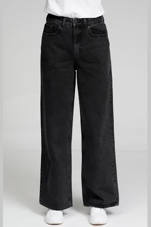 TeeShoppen De Originele Performance Wide Jeans - Gewassen Zwarte Denim