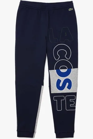 Lacoste Heren Heritage Destructed Branding Katoenen Fleece Joggers in