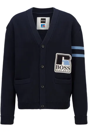 HUGO BOSS Heren x Russell Athletic Krussel vest in donkerblauw