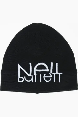 Neil Barrett Muts met gesneden logo, zwarte hoed