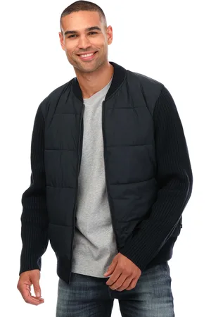 Ted Baker Spores regular fit gewatteerd jack met rits voor heren, marineblauw