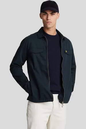 Lyle & Scott Donker marineblauw overshirtjack met merk