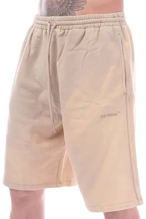 OFF-WHITE Heren Off White Diagonal Tab Vintage Skate Sweat Shorts in Sand