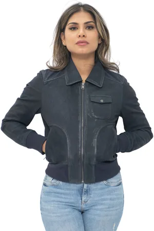 Infinity Dames leren MA-1 Varsity jack-Ann Arbor