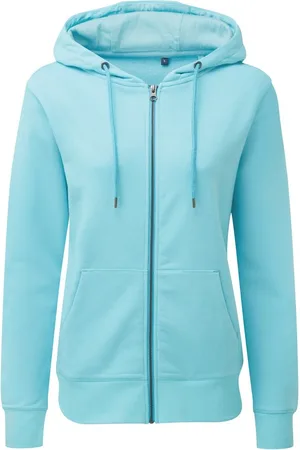 Asquith Vrouwen/dames Zip-Through Organic Hoodie (Heldere oceaan)