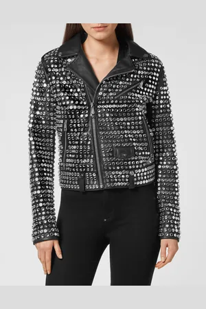 Philipp Plein Leren Motorrijder