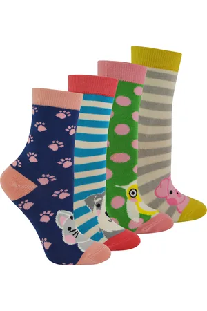 Miss Sparrow Set van 4 bamboesokken voor meisjes - Diverse
