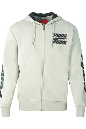 PUMA Rebel vetgedrukte grijze hoodie met rits