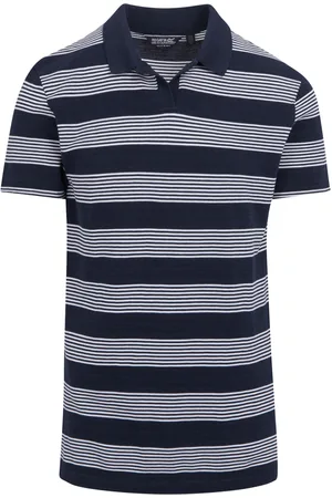 Regatta Heren Tempete Stripe Poloshirt (Marine / Wit)