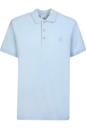 Burberry Branded Circle Logo Sky Blue Polo Shirt