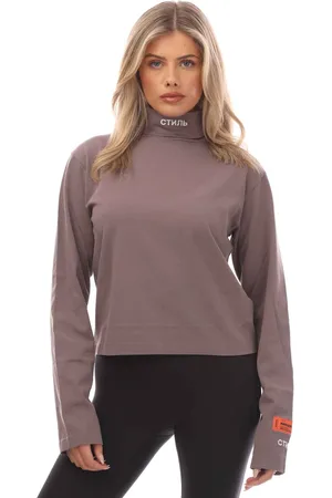 Heron Preston Dames CTNMB Rollneck T-shirt met lange mouwen in Wit