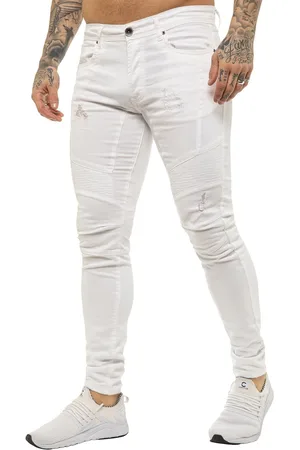 Enzo | Skinny Stretch Biker Denim Jeans Voor Heren