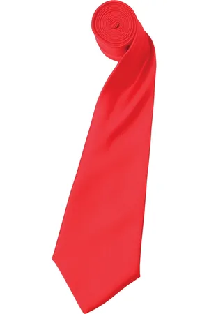 Premier Herensatineband (smal blad) (pakje van 2) (Aardbeienrood)