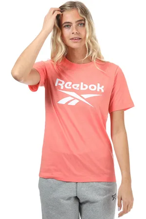 Reebok Koraalrood Identity Logo-T-shirt voor dames