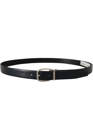 Dolce & Gabbana Lederen Formele Zilveren Metalen Gesp Riem