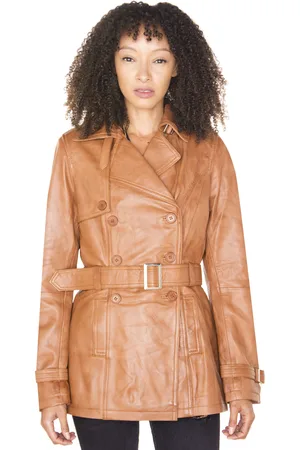 Infinity Trenchcoat van nappaleer voor dames-Mosul