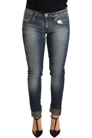 ACHT Gewassen Skinny Denim Jeans Met Lage Taille