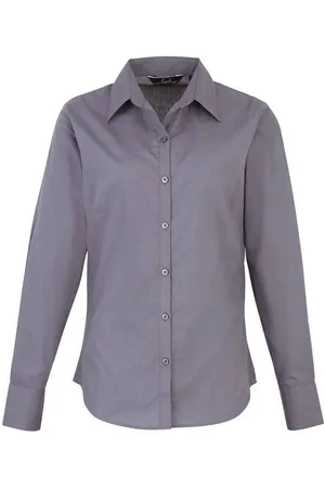 Premier Dames/Dames Shirt Met Lange Mouwen (Staal)