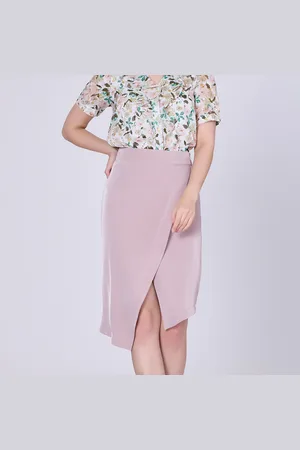 Smart & Joy Asymmetrische gekruiste paneelrok