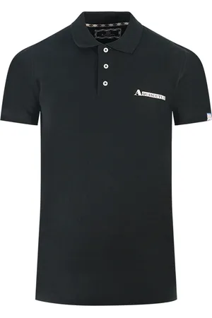 Aquascutum Boxed Logo Black Polo Shirt