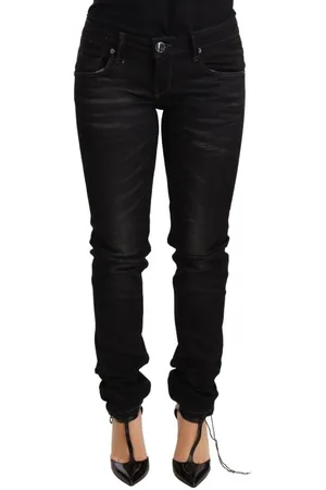 ACHT Gewassen Katoenen Slim Fit Broek Met Lage Taille