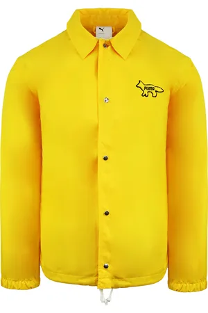 PUMA X Maison Kitsune Lange Mouw Gekraagde Gele Herenjas 530430 30