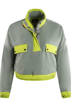 Parajumpers Soraya Grey Half-Zip Crop Sweatshirt