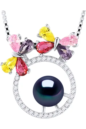 Diadema BUTTERFLY zoetwater parel Rond 8-9 mm Black 925