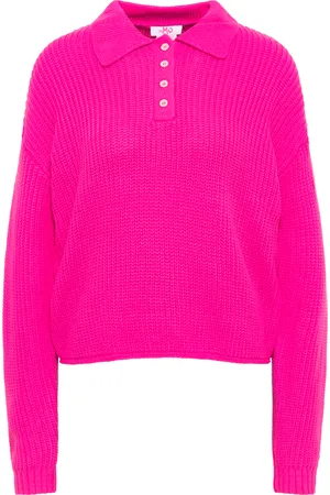 myMo Gebreide polo Blonda Dames donkerroze