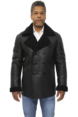 Infinity Heren double-breasted shearling schapenvacht erwtenjas-Valencia