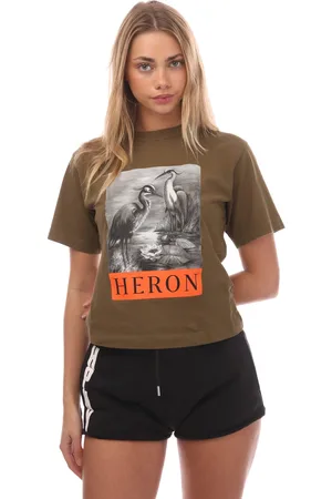 Heron Preston Dames-T-shirt HPNY BW in olijfkleur