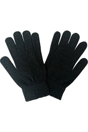 Sock Snob Gebreide magische handschoenen van thermo wolmix voor heren - Zwart