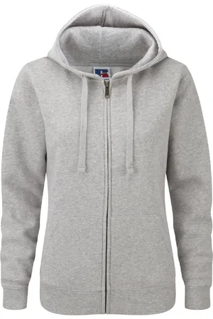 Russell Athletic Russell Dames Premium Authentieke Hoodie met rits (3-laagse stof) (Licht Oxford)
