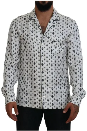 Dolce & Gabbana Bedrukte Zijden Pyjamatop Met Lange Mouwen