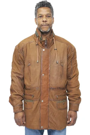 Infinity Heren nubuck lederen parka jas-Winnipeg