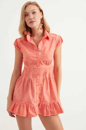 HERITA Mini-shirtjurk met ruches en gedetailleerde details