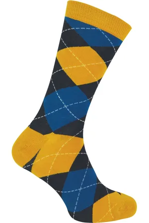 Mr Heron Bamboesokken met nieuw patroon voor heren - Argyle (Mosterd)