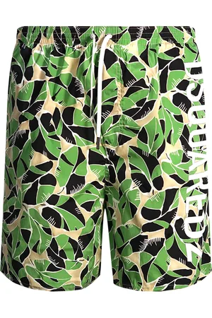 Dsquared2 Leaf Design Green Swim Shorts