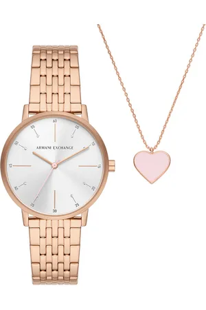 Armani Exchange Lola Dames Horloge Rosékleurig AX7145SET
