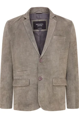 Infinity Heren Slim Geitensuède Italiaanse Blazer Jas-Somero