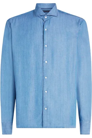 Tommy Hilfiger Herenoverhemd Slim Casual Slim-Fit Denim in Denim