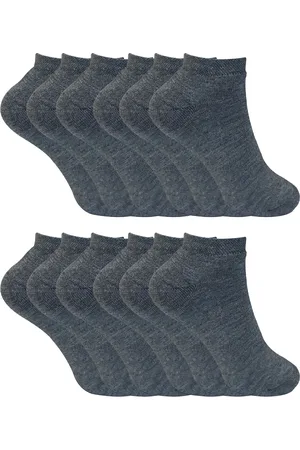Sock Snob 12 paar laag uitgesneden wintersokken voor dames - Houtskool