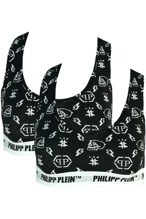 Philipp Plein Symbols Logo Ondergoed Sport BH Twee Pack
