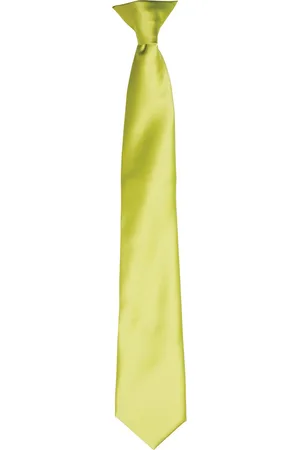 Premier Kleuren Heren Satin Clip Tie (Kalk)