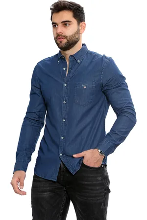 GANT Heren overhemd met normale pasvorm | Het Indigo-shirt