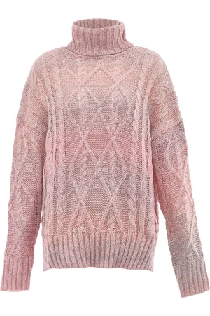 myMo Trui met coltrui Dames roze geel
